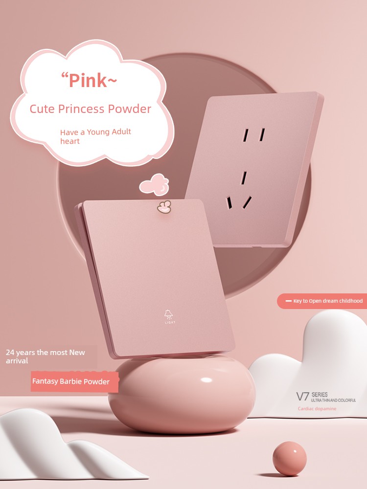 International Electrician Dream Barbie Pink Princess Room Switch Panel Concealed For Home Ultra-Thin Five-Hole Socket Children's Room