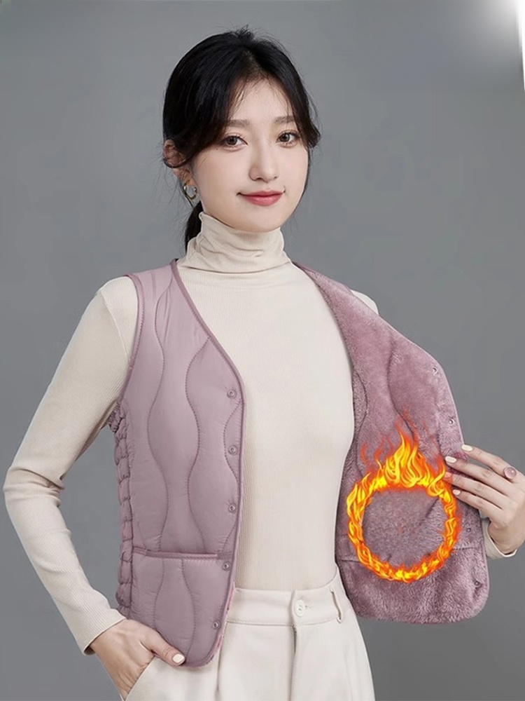 Yu Zhaolin 2024 New Arrival Autumn Winter down Cotton-Padded Ladieswear Vest Female Fleece Vest Short Cover-up Liner Outwear