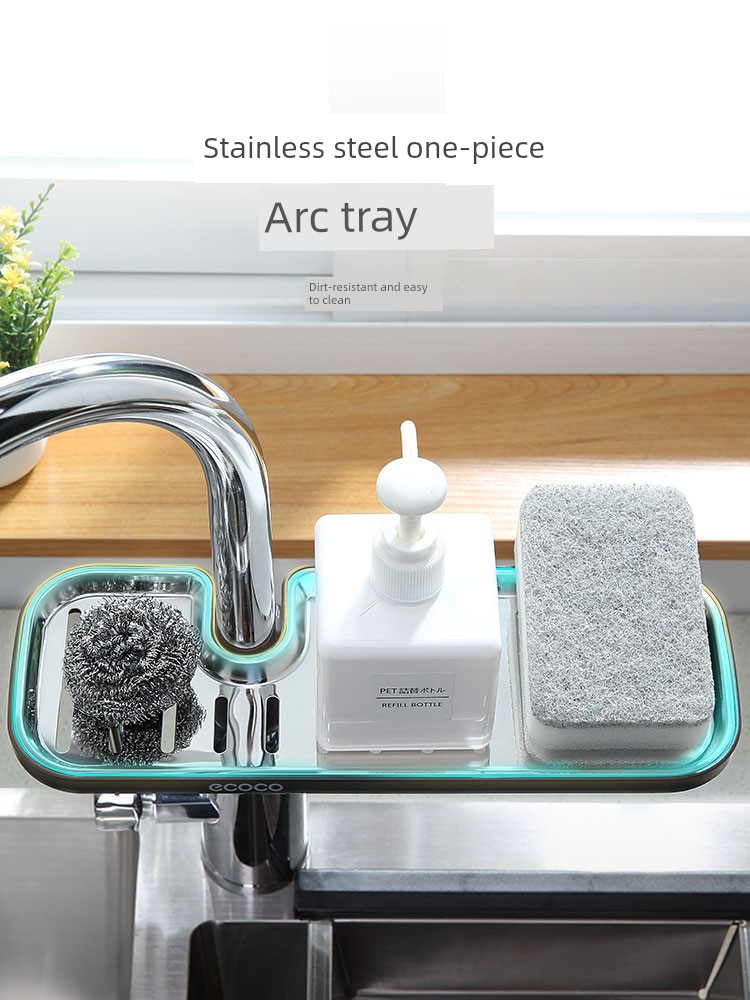 Stainless Steel Sink Rag Racks Hanging on a Faucet
