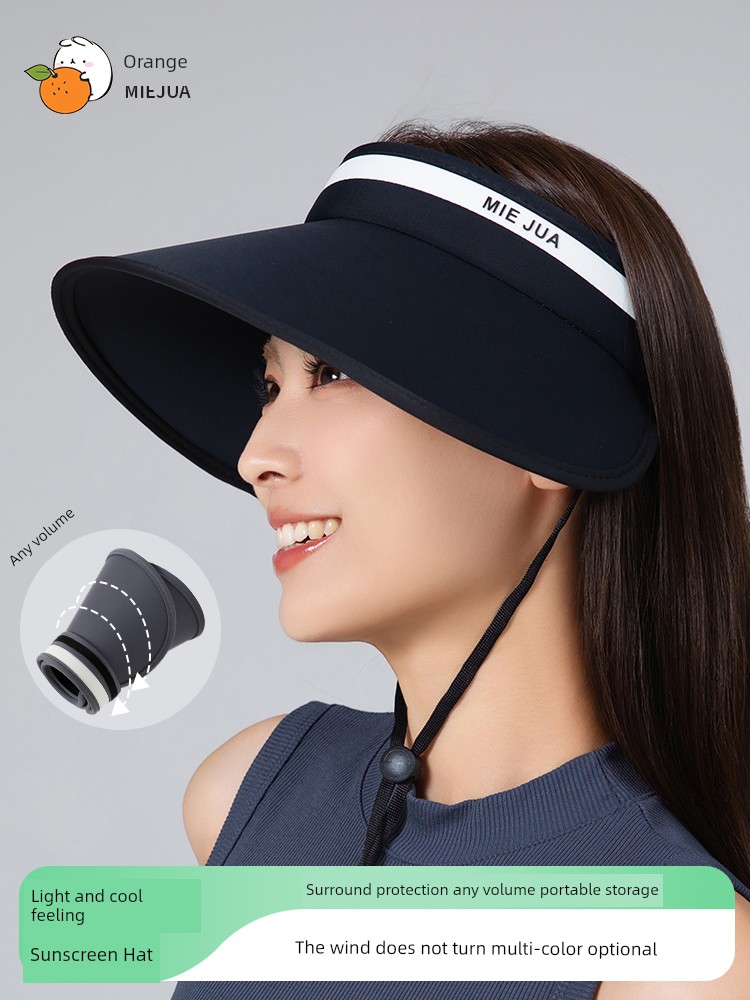 Mi Orange New Arrival Air Top Sun Protection Women's UV Protection Egg Roll Sun Hat Summer Adjustable Hat Sun Protection Outdoor Sun Protection