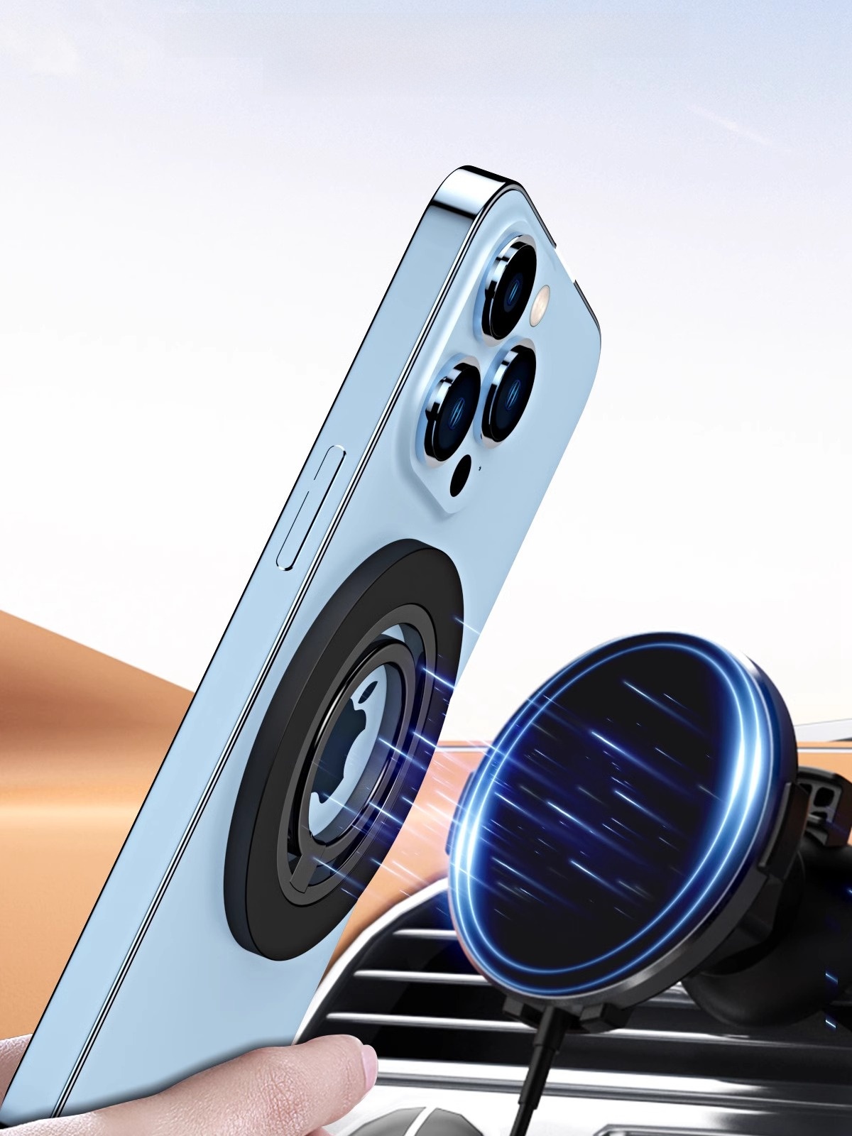 Apple Metal Magnetic Desktop Portable Vehicle-Mounted Fastened Ring