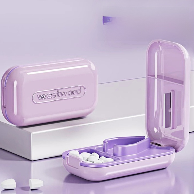 Hot One Divided into Two Cutting Medicine Box Portable