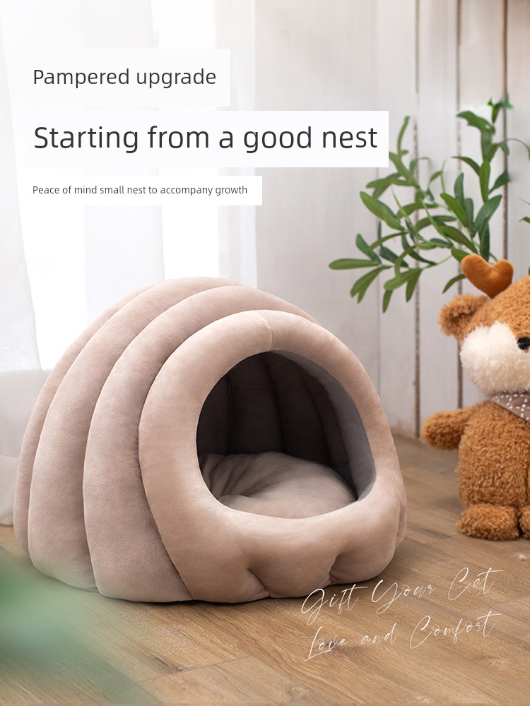 Taige Cat Nest Winter Heattech Closed Cat Security Nest Winter Pet Sleeping Nest Sleeping Bag Kitten Quilt