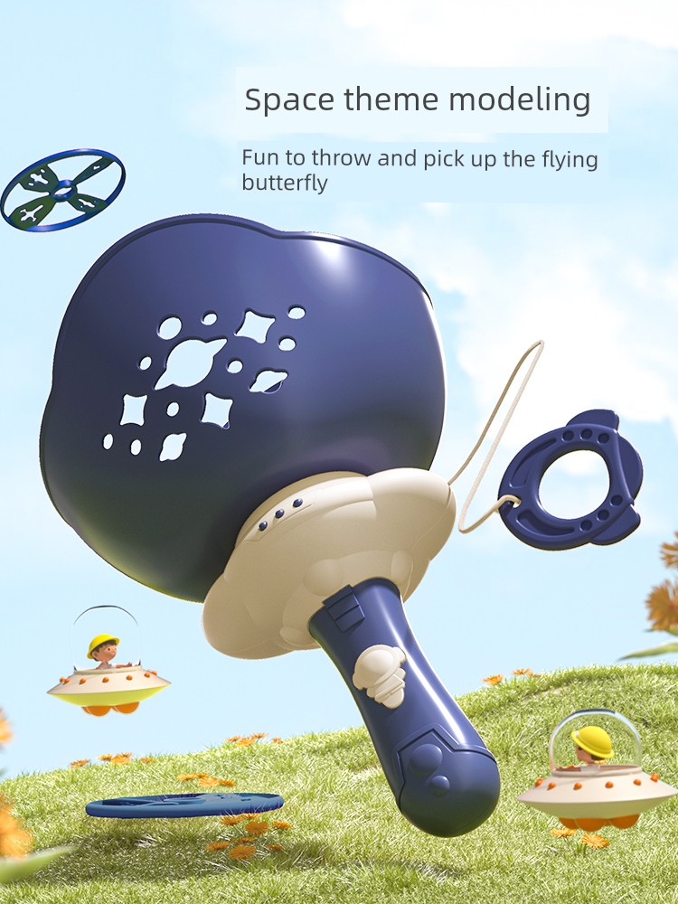 Kids Bamboo Dragonfly Toy Educational Matching Outdoor Sports Throwing and Connecting Handheld Launch Flying Catapult Frisbee Gyro