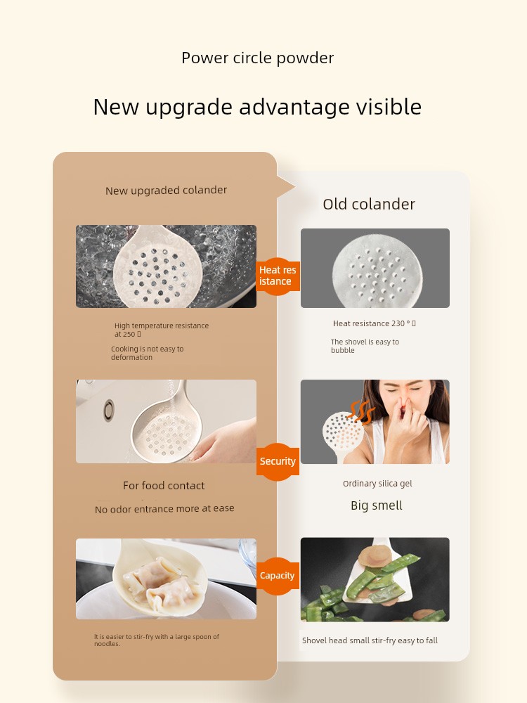 Supor Silicone High Temperature Resistant Non-Stick Pan Perforated Ladle