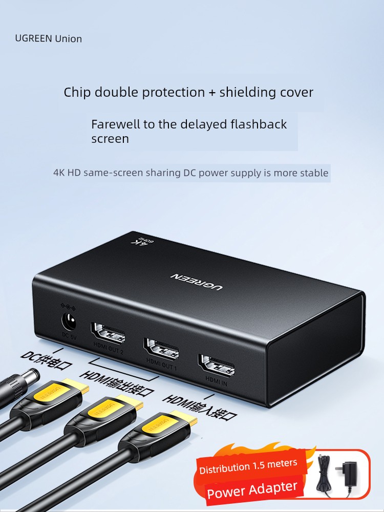 Green Dual-Screen Simultaneous Display Signal Source Distributor