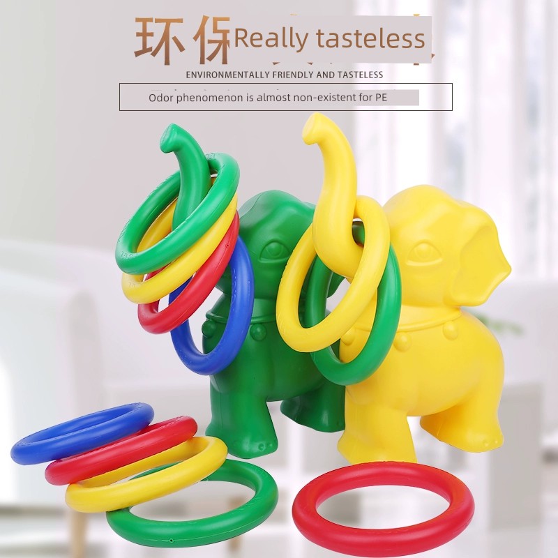 Children's Ring Throwing Toy Elephant Throw the Circle Stall Throwing Set Ring Activity Game Outdoor Kindergarten Sensory