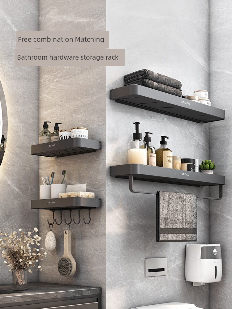 Bathroom Rack Corner Shelf Toilet Rack Tripod Punch-Free Wall-Mounted Bathroom Hardware Storage Rack