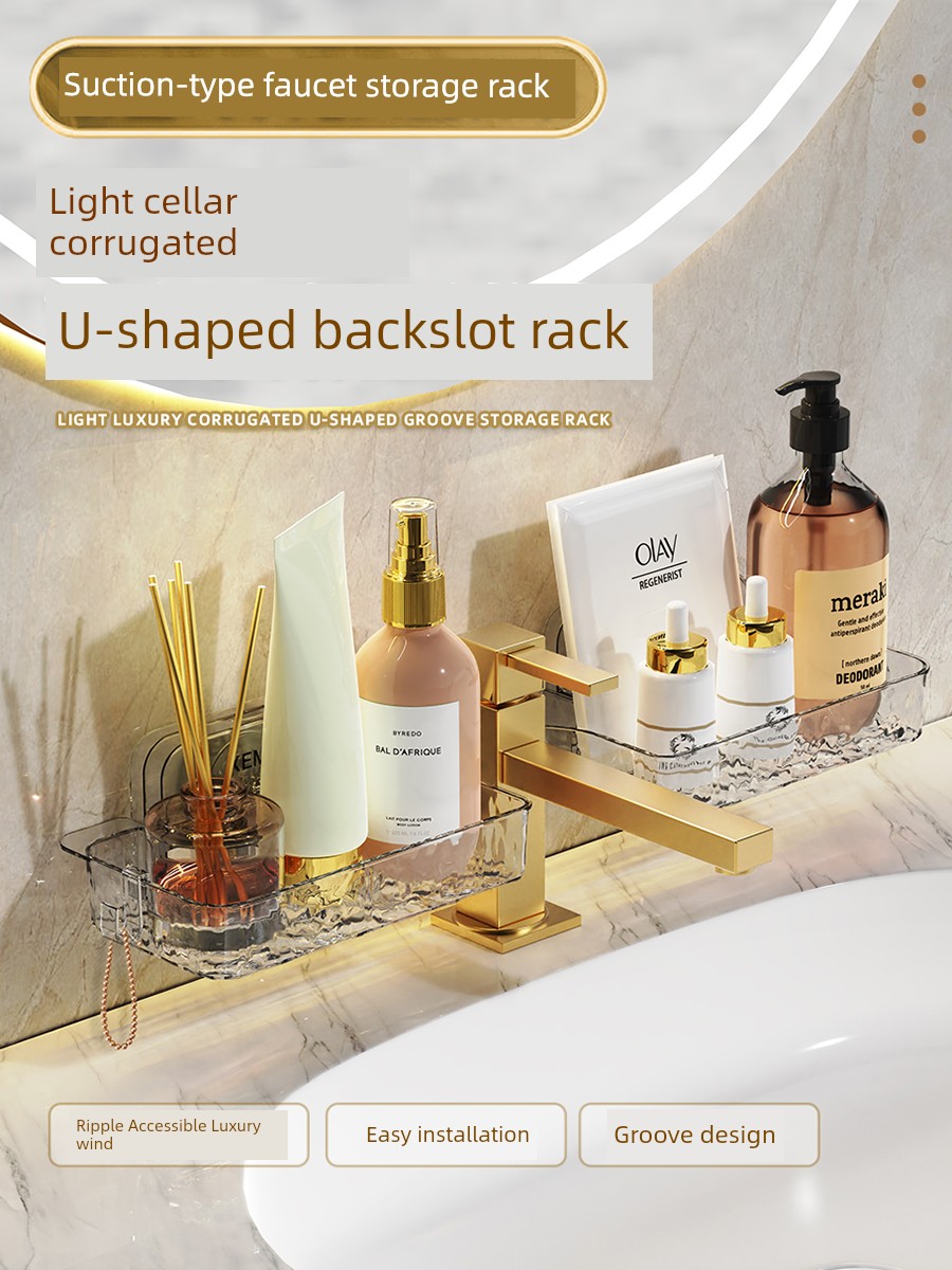 Corrugated Faucet Punch-Free Wash Basin Stand Suction Cup