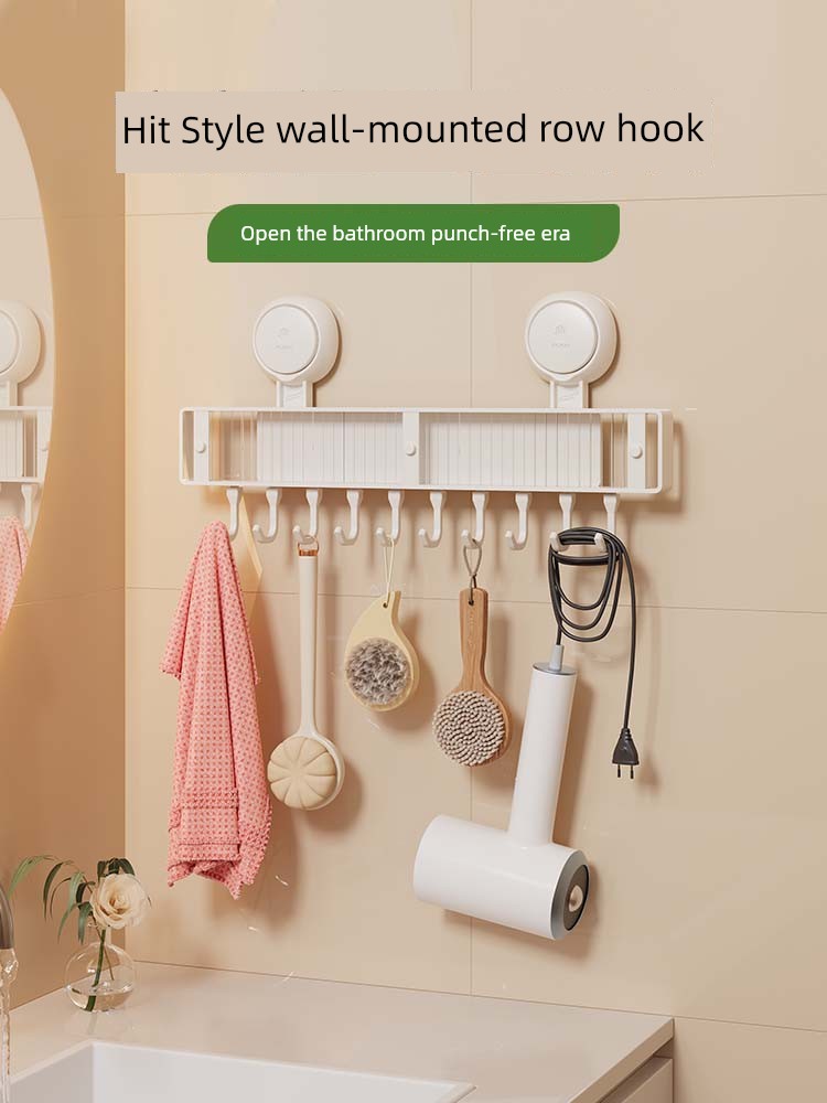 Taili Wall-Mounted Storage Rack Multi-Functional Suction Cup Toilet Rack Bathroom Punch-Free Bathroom Hook Handy Gadget