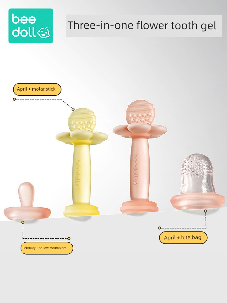 Beibiao Flower Teether Baby Teething Stick More than 6 Months Small-Month Baby Prevent Hand Sucking Mouth Desire Period Munchkin Soothing Chews Le 4