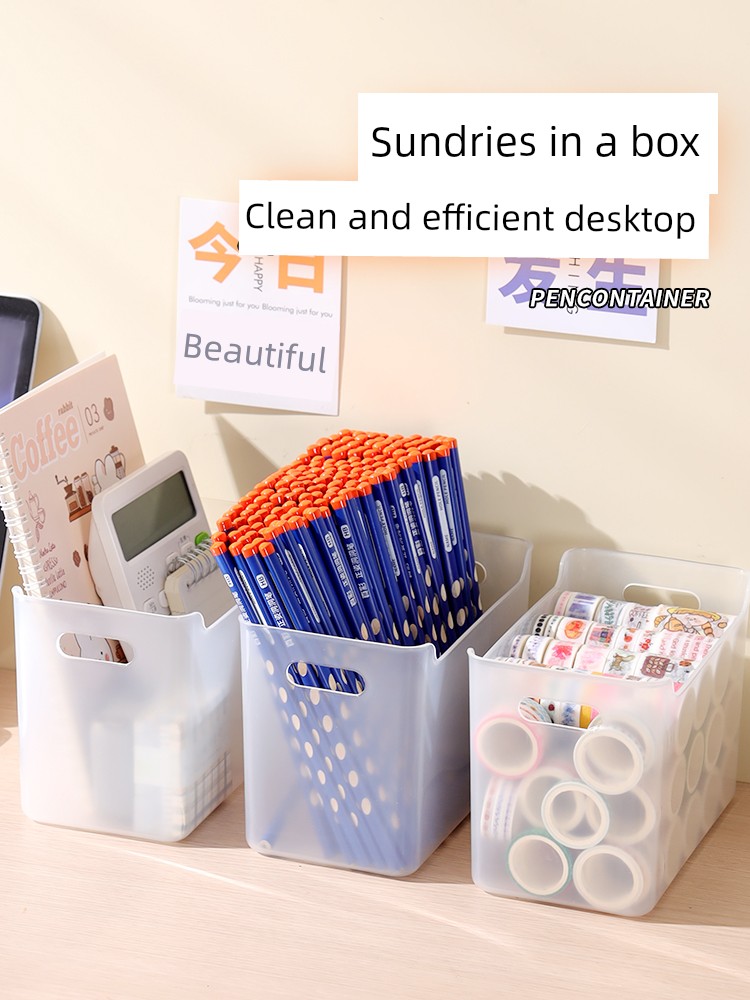 Office Desk Surface Panel Student Kids Boy Girl Marker Pen Accessible Luxury Fancy Pen Container Large Capacity Organizing Box Multi-Function Brush Transparent Pen Holder Stationery Box Drawer Pen Holder Storage Box
