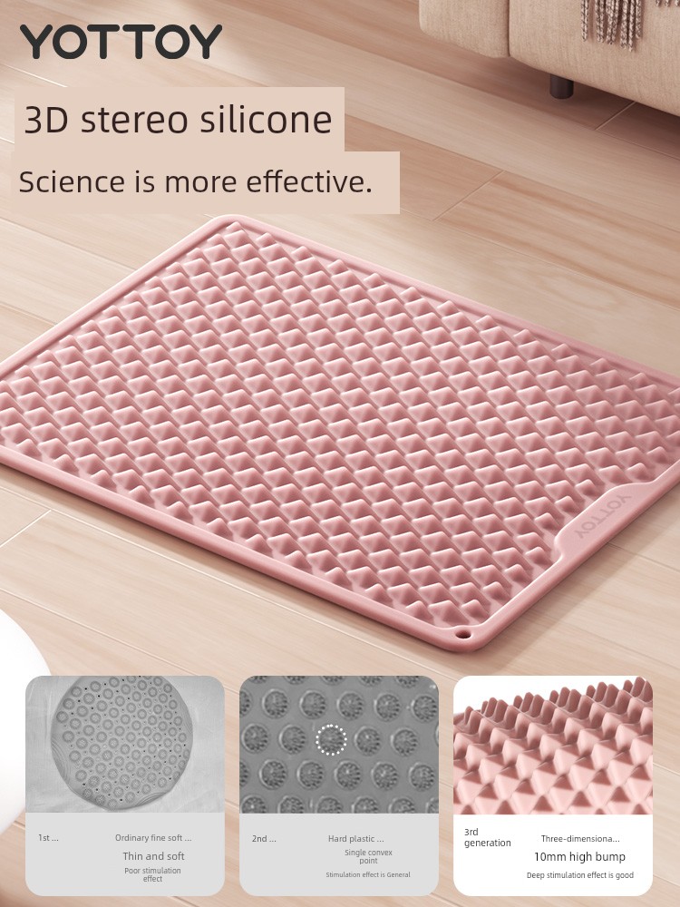 Yottoy Soft Silicone Anti-Slip Bath Mat Super Jogging Foot Massage Cushions in Place Foot Mat Running through Meridian Indoor Foot Pedal