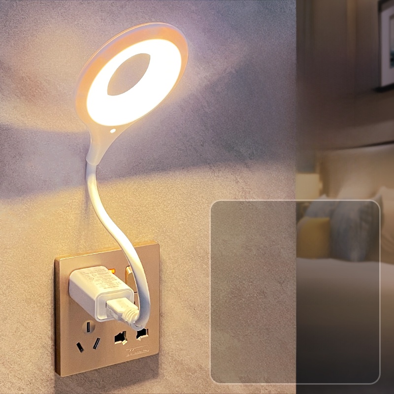 Artificial Intelligence Voice Table Lamp Control Light USB Voice-Activated Sensor Light Induction Lamp Led Socket Small Night Lamp Integrated Bedside Lamp Plug-in Voice Control Wake-up Time-Limited One Package