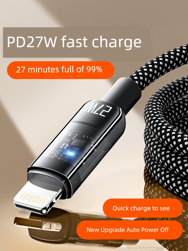 [Automatic Power off] Suitable for PD Fast Charging for Apple Iphone14 Charging Data Cable 13 Mobile Phone 12pro Charging Cable XR Car Flash Charging iPad Tablet Long 2 M Neutral Max