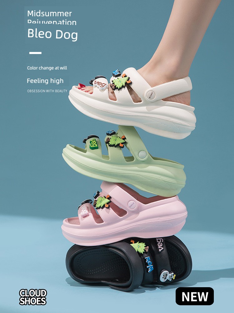 Women's Sandals Summer Outwear Fashion Thick Sole Sandals Women's Walking on Shit Feeling Casual Soft Bottom Beach Slippers