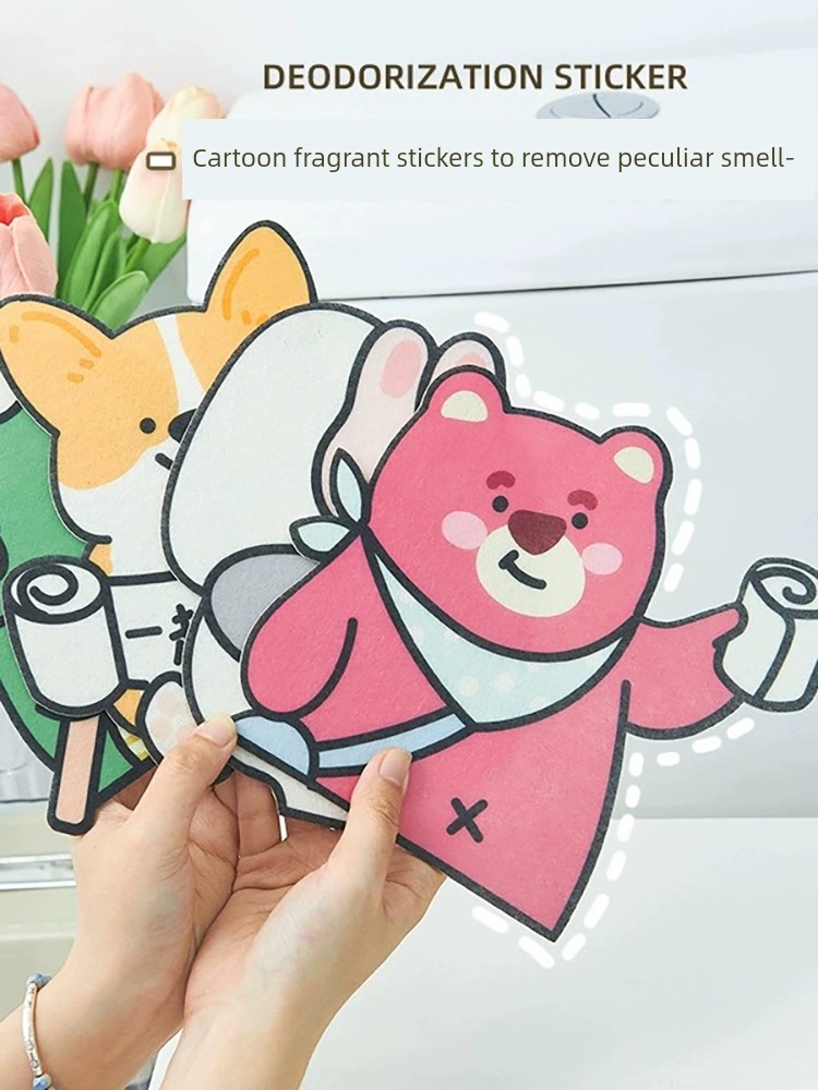 Cartoon Aromatherapy Happy Day Self-Adhesive Deodorant Felt Bathroom Waterproof Aromatherapy Deodorant Toilet Decorative Sticker