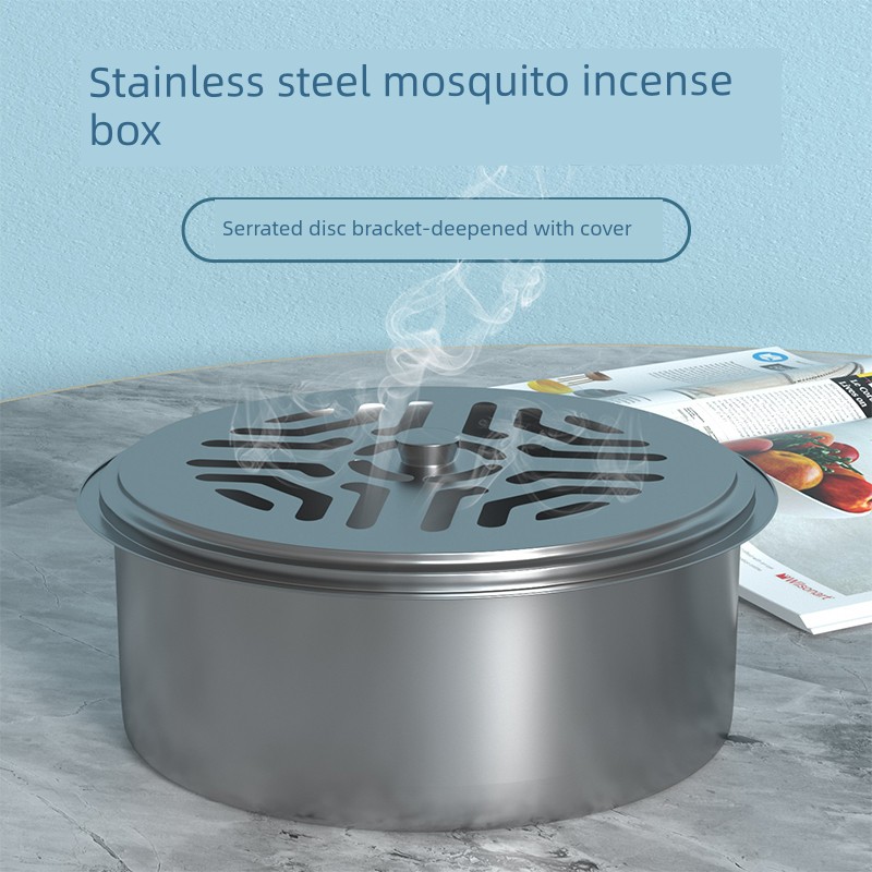 Safety Gray Box with Lid Portable Stand Mosquito Coil Tray