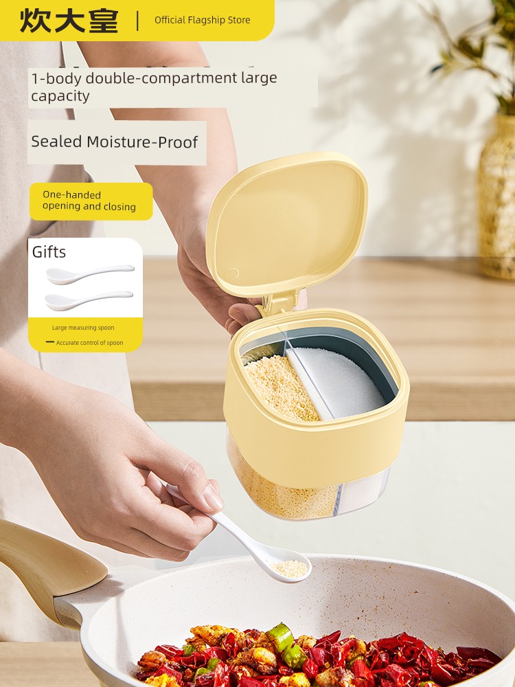 Cooker King Seasoning Box Salt Jar For Home Kitchen Salt Seasoning Jar Storage Box Combination Seasoning Box Set Vinegarette