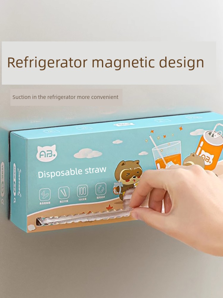 Magnetic Disposable Straws Independent Packaging Maternity Kids Special Food Grade Pp Elbow Flat Cartoon Box