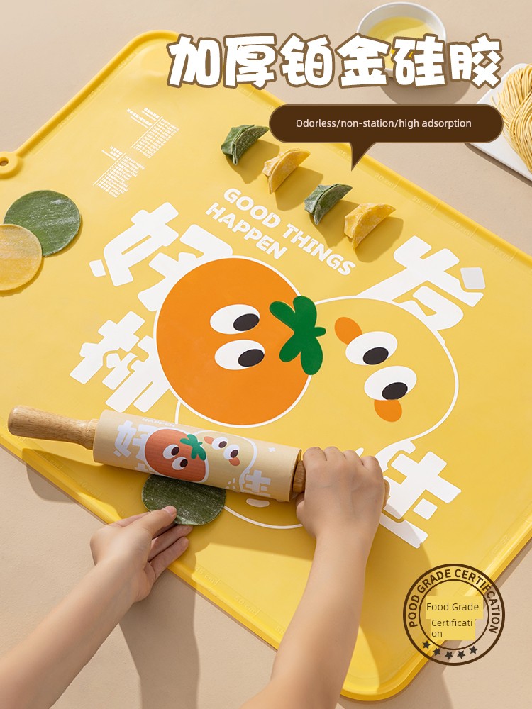 Dough Kneading Thickened Edible Silicon Rolling Mat For Home High Temperature Resistant Baking Mat Baking Pasta Pastry Chopping Board