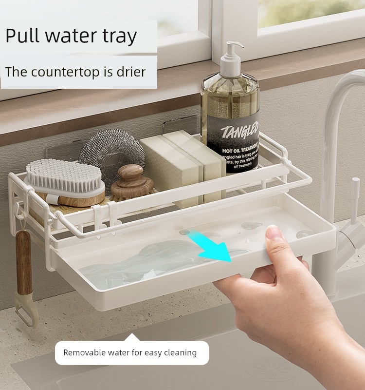 Kitchen Rack Rag Rack Storage Drain Rack Faucet Pool Dish-Washing Sponge Steel Wire Ball Rack Sink Supplies