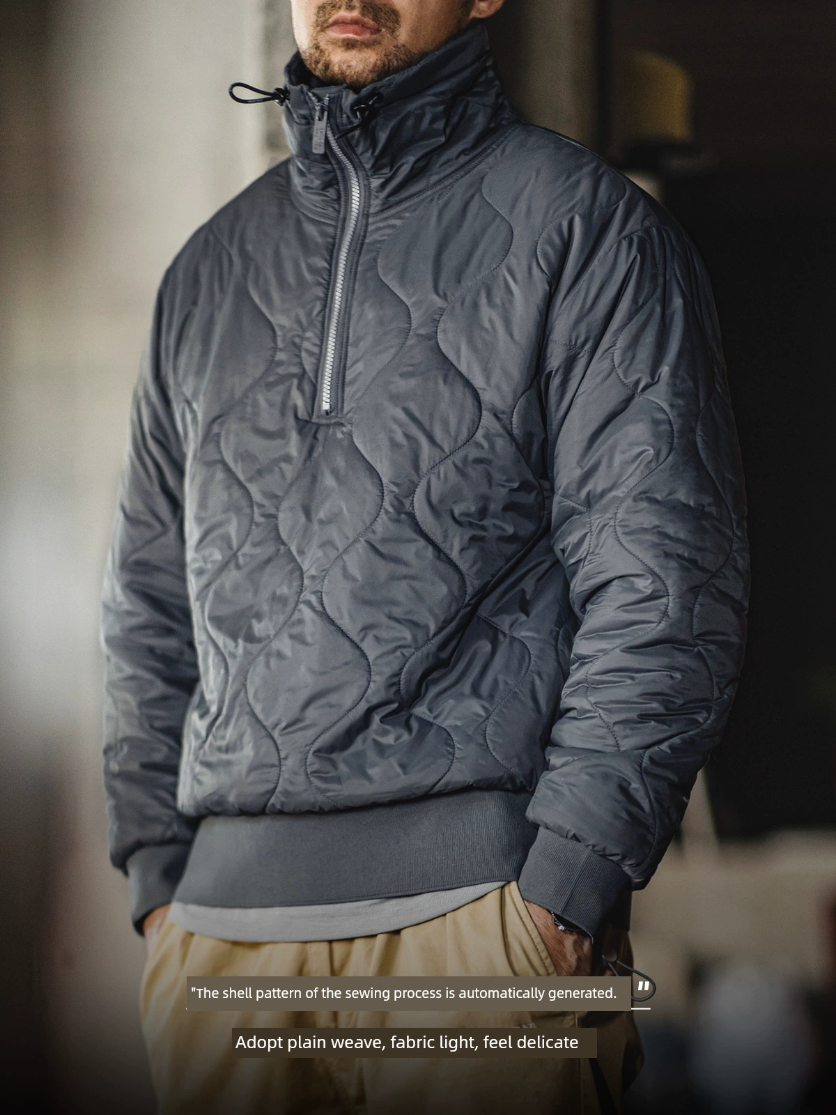 Madden Thinsulate Half Zipper Shell Pattern Pullover Parka