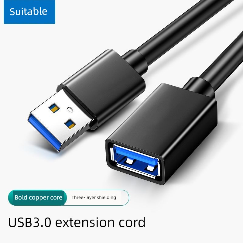 USB Extension Cable 3.0 Male to Female Lengthened Cable USB Flash Drive Mouse Keyboard Gamepad Connecting Computer TV Interface Cable