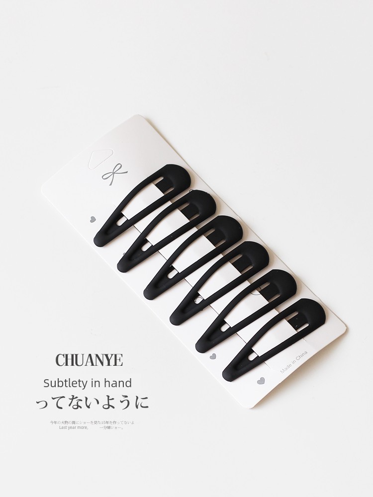 Kawano Black Water Drop Barrettes Side Clip Side Bang Clip Forehead Cropped Hair Clip Barrettes BB Clip Clip 2024 New Hair Pin