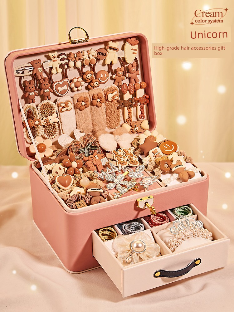 Kids Girl's Birthday Gift Girls Hair Accessories Suit Gift Box 5 Princess 7 Little Girl 6 Jewelry 8 New Year 10