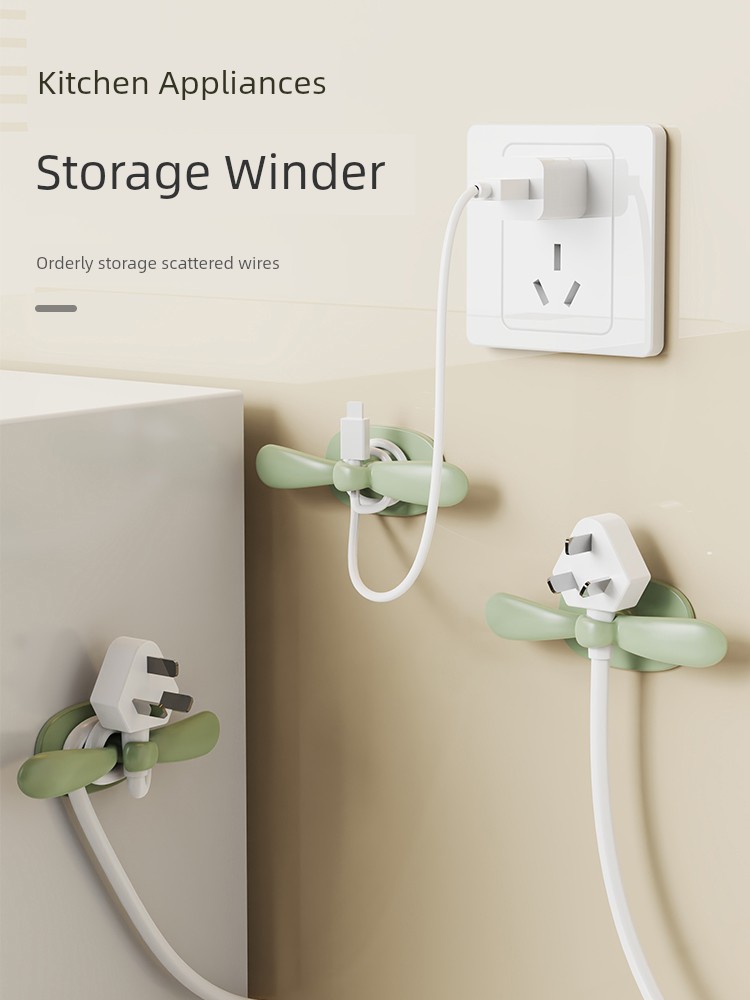 Cord Manager Power Cord Fastening Clamp Kitchen Wall Hanging Plug Cord Holder Charging Cable Storage Cable Winder