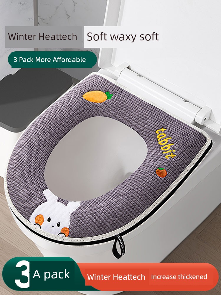 Toilet Seat All Year Round Neutral For Home Washable Waterproof Closestool Cushion Sets Toilet Seat Winter Zipper Toilet Seat Cover Pad