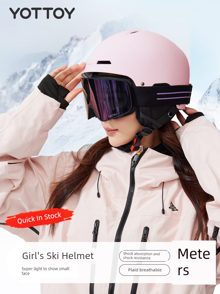 Ski Helmet Adult Men's and Women's Snow Helmet Winter Snowboard Equipment All-in-One Warm Keeping Professional Anti-Collision Sleeve Protective Gear
