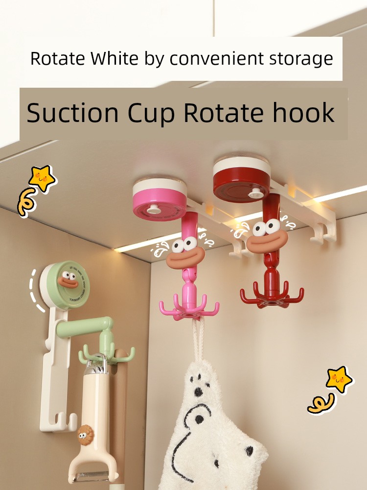 Kitchen Rotating Hook Wall-Mounted Shelves Kitchenware Storage Rack Spatula Spoon and Spatula Hanging Rack Drill-Free Shelf