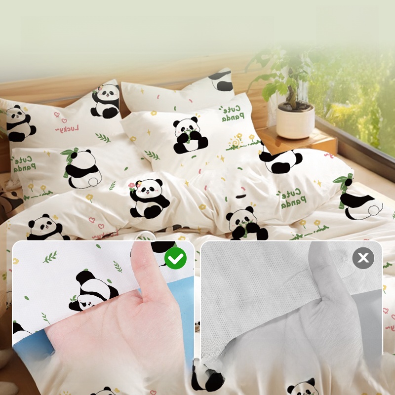 MUJI Lesser Panda Disposal Bed Sheet Duvet Cover Pillowcase Travel Travel Thickened Double Dirt-Proof Bacteria Isolation