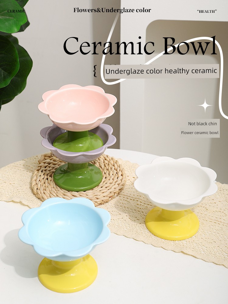 Ceramic Anti-Tumble Pet Supplies Cat Bowl