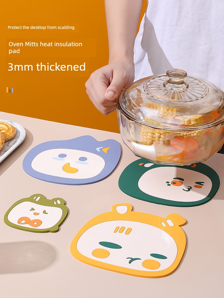 Jujiajia Cute Table Insulation Mat Anti-Scald Non-Slip For Home High Temperature Resistant Waterproof Oil-Proof Coasters Pot Coaster Table Mat