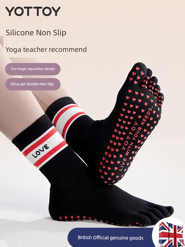 Yoga Socks Women's Professional Pilates Socks Non-Slip Socks Toe Socks Tube Socks Yoga Fitness Exercise Fall and Winter New Arrival