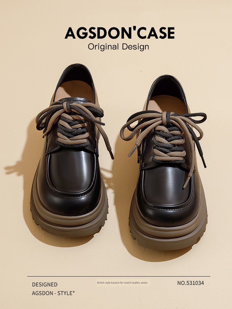 Loafers Women's 2024 New Arrival Spring Thick Sole French Joker Retro Chunky Heel Shoes British Style Work Clothing Leather Shoes