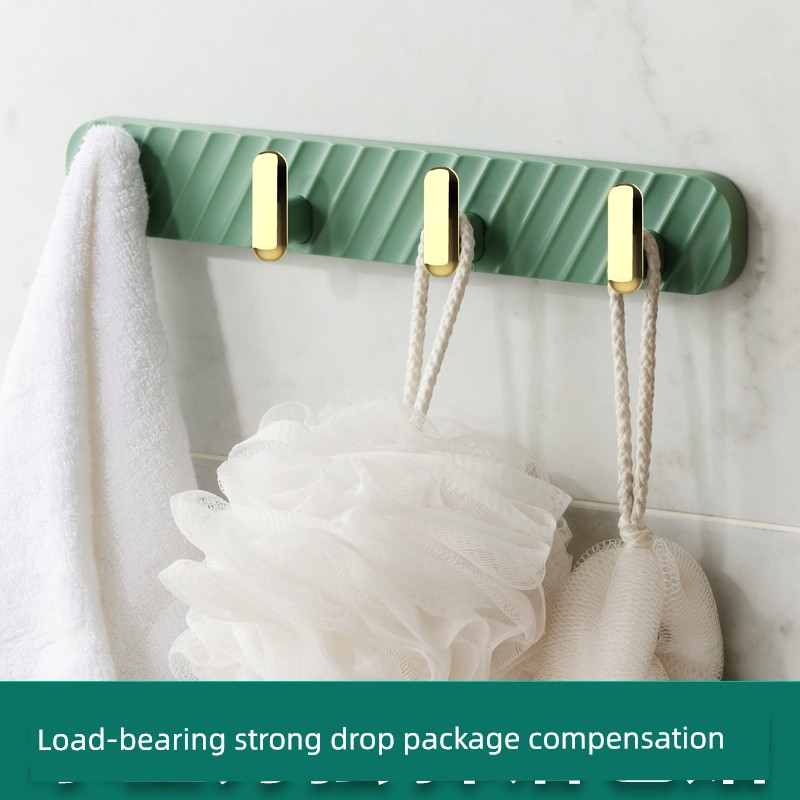 Row Hook Punch-Free Accessible Luxury Waterproof Hanger Wall Hanging Dormitory Hanging Clothes Bathroom Door Rear Bathroom Hook
