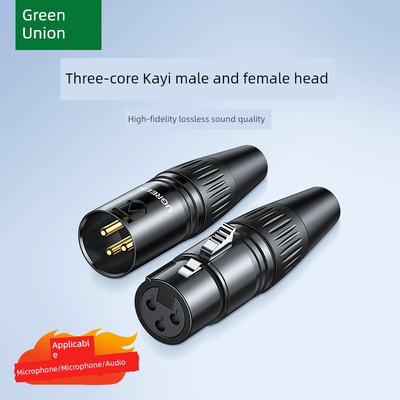 Green Joint Microphone Amplifier Audio Connection Line XLR