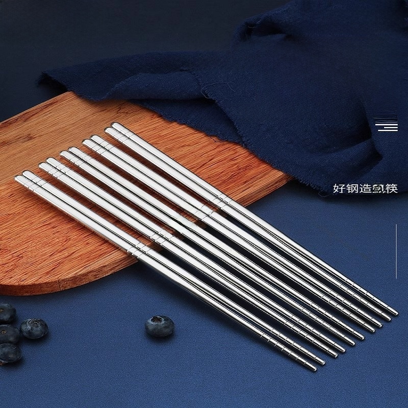 Hotel Anti-Skid Oven Mitts Square Household Stainless Steel Chopsticks