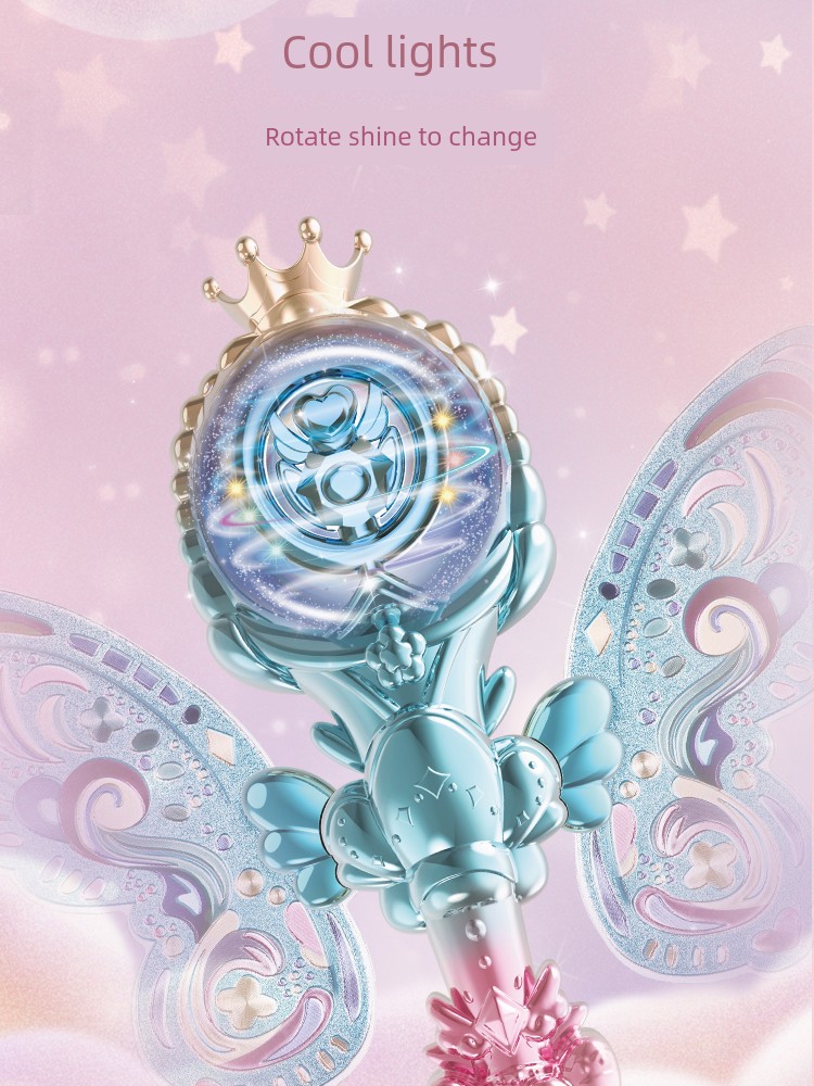 Kids Fairy Magic Wand Toy Music Rotate Luminous Flash 3-6 Years Old Girl Princess Birthday Gift Girl