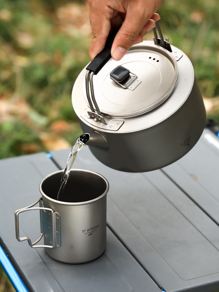 Pure Titanium Lightweight Portable Camping Open Fire Kettle