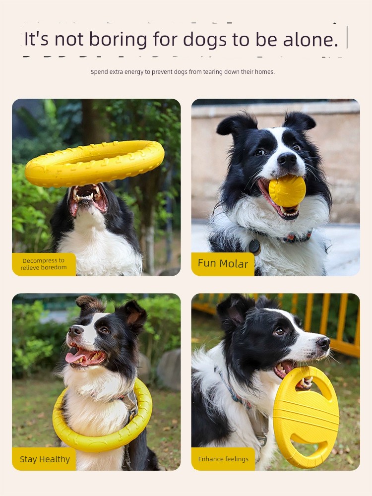 Dog Toy Large Dog Ring Frisbee Border Collie Sound Jelly Power Ring Molar Long Lasting Relieving Stuffy Handy Gadget Pet Toy
