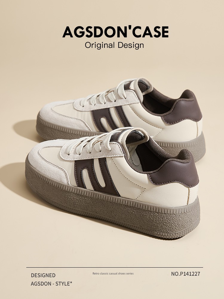 Augusto Classic German Training Shoes Women 2024 New Spring and Autumn Retro Casual Sneakers American All-Match White Shoes
