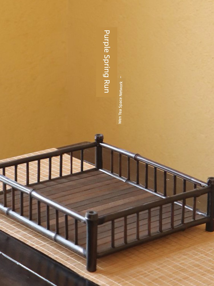 Jojo's L. Pd. Ziquan Jian. Black Bamboo Tray Bamboo Tea Ceremony Tray Bamboo Crafts Tea Tasting Cup Saucer | Collapse
