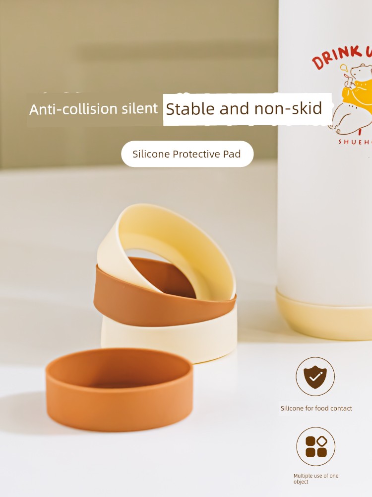 Tree Silicone Anti-Collision Anti-Slip Mat Oiler Thermos Cup Coaster Cup Bottom Anti-Abrasion Scratch Flower Protection Sleeve Neutral Base Support