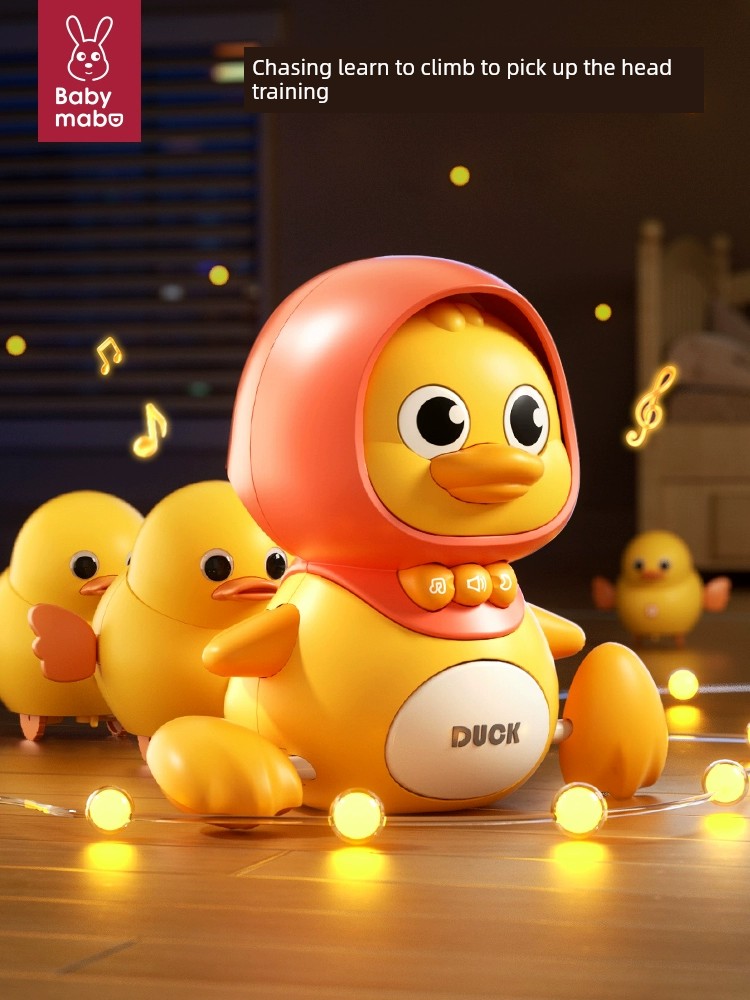 Baby Learning to Climb Duck Baby Toys Crawling 0-1 Year Old 3 Head-up Practice Eye Massager Early Education Puzzle 6 Months Old
