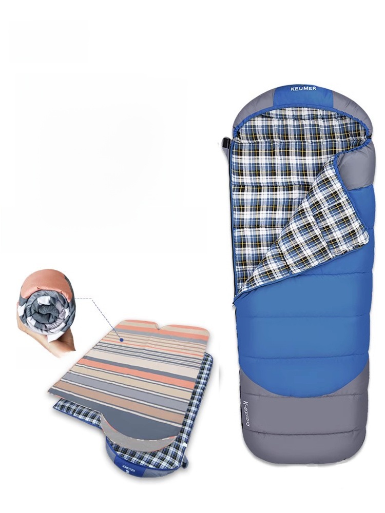 Kojex Pure Cotton Sleeping Bag Winter Adult Fleece-lined Thickened Cold Protection Fall and Winter Adult Office Lunch Break Removable Washable Liner